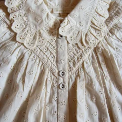 Iris Blouse in Natural Broderie Anglaise by Bonjour
