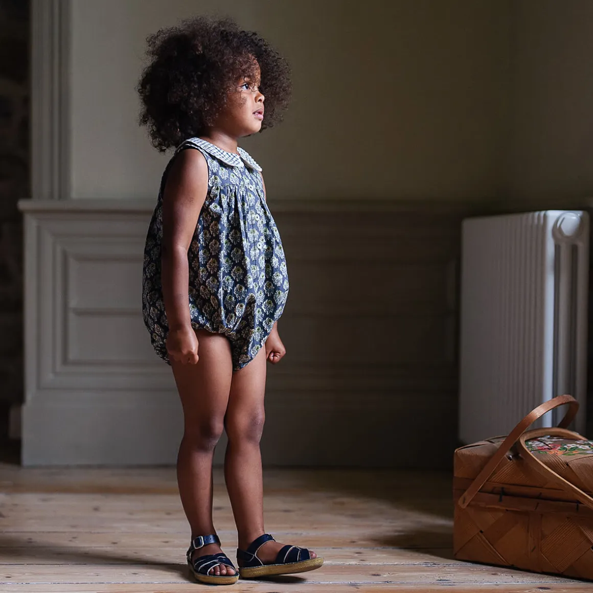 Iris Romper in Thistle Floral by Little Cotton Clothes