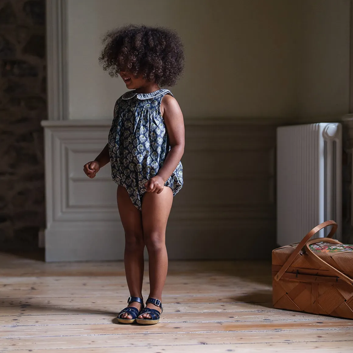Iris Romper in Thistle Floral by Little Cotton Clothes