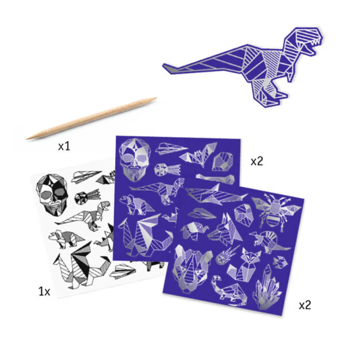 Iron Metallic Scratch Art Stickers Set by Djeco