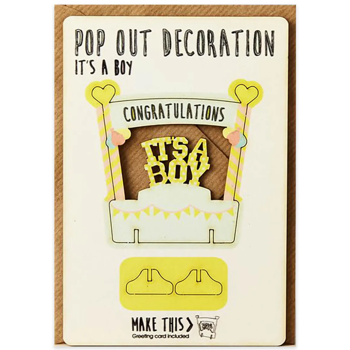 It's A Boy Pop Out Decoration And Greetings Card by The Pop Out Card Company
