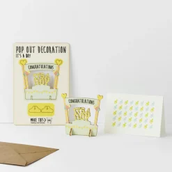 It's A Boy Pop Out Decoration And Greetings Card by The Pop Out Card Company