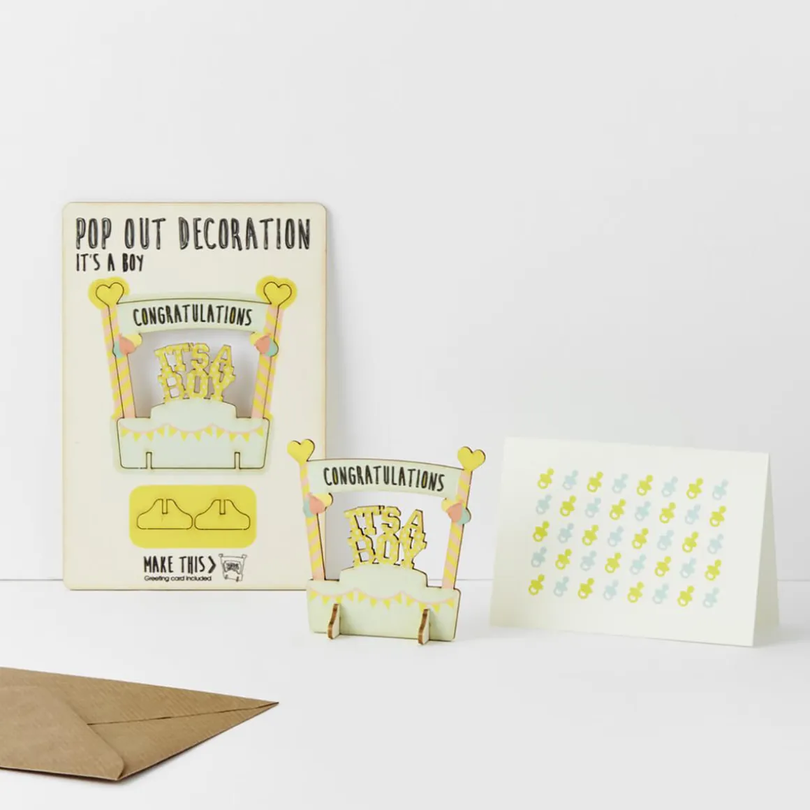 It's A Boy Pop Out Decoration And Greetings Card by The Pop Out Card Company