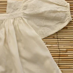 Ivory Embroidered Long Blouse in Natural by Bonjour