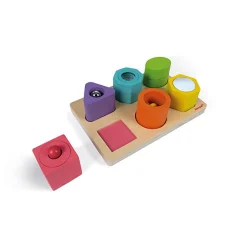 I Wood Shapes and Sounds 6 Block Puzzle by Janod