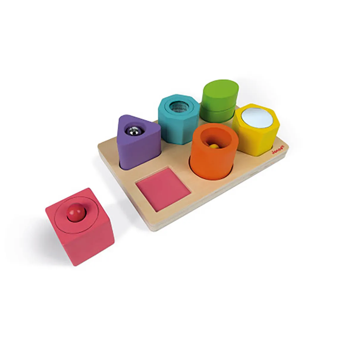 I Wood Shapes and Sounds 6 Block Puzzle by Janod