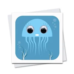 Jaqueline Jellyfish Greetings Card by Stripey Cats Cards