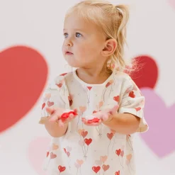 Jersey Tee + Pant Set in Heart Balloons by Quincy Mae