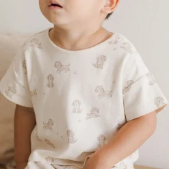 Jersey Tee + Pant Set in Puppies by Quincy Mae
