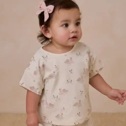 Jersey Tee + Pant Set in Swans by Quincy Mae