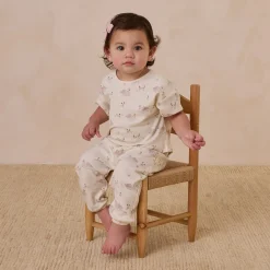Jersey Tee + Pant Set in Swans by Quincy Mae