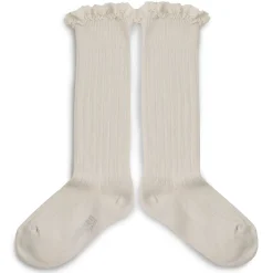 Josephine Lace Trim Ribbed Knee High Socks in Doux Agneaux by Collegien