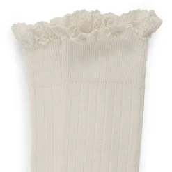Josephine Lace Trim Ribbed Knee High Socks in Doux Agneaux by Collegien