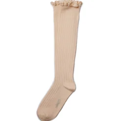 Josephine Lace Trim Ribbed Knee High Socks in Sorbet by Collegien