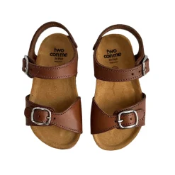 Joyce Buckle Sandals in Cuoio Brown by PèPè