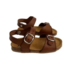 Joyce Buckle Sandals in Cuoio Brown by PèPè