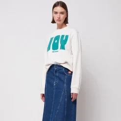 Joy Straight Fit Sweatshirt in White by Bobo Choses Womenswear