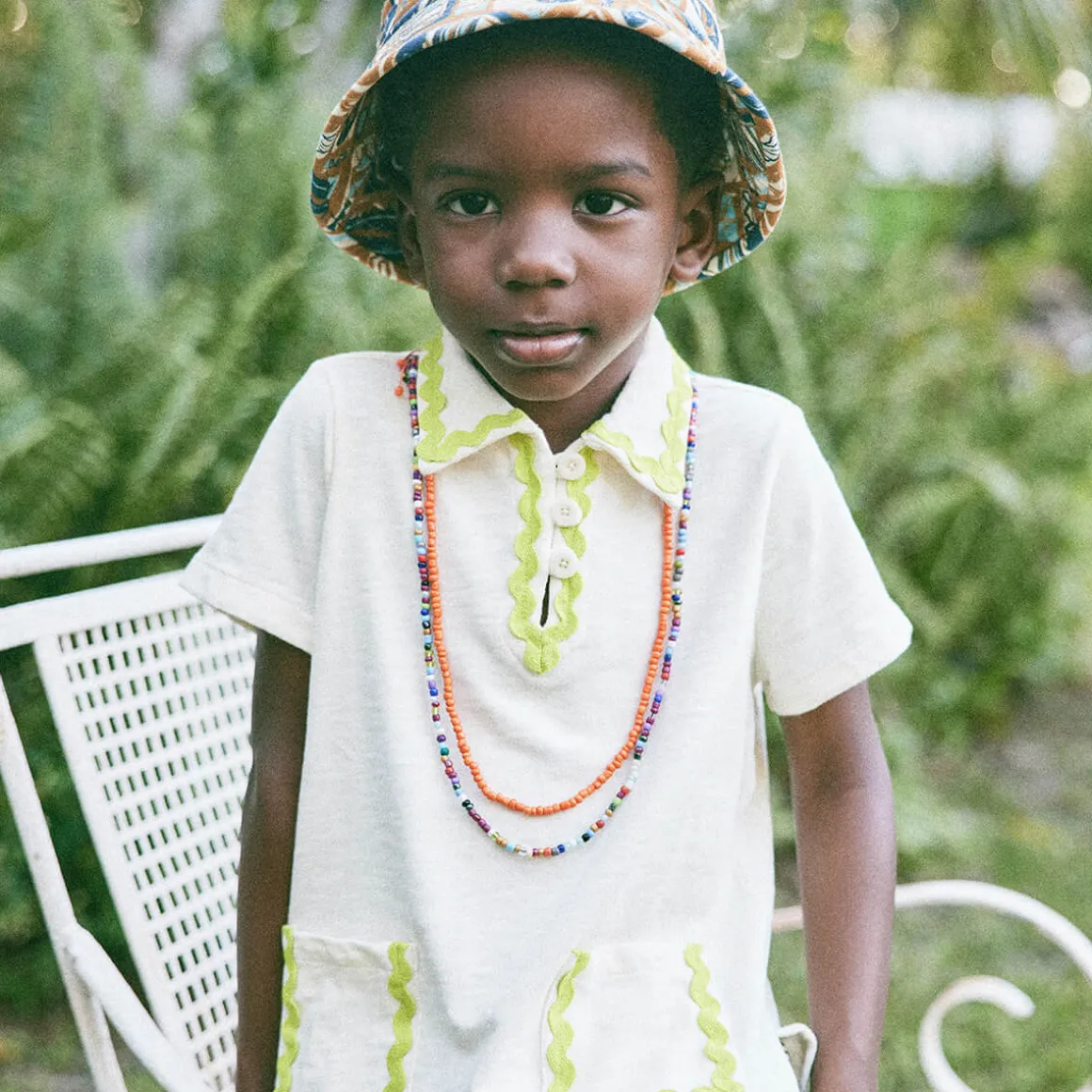 Jumbo Rickrack Leisure Polo in Marzipan by Misha & Puff