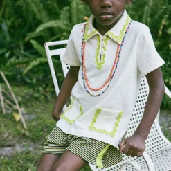 Jumbo Rickrack Leisure Polo in Marzipan by Misha & Puff