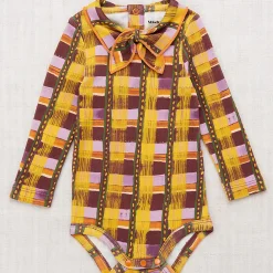 Junior Scout Onesie in Plum Watercolour Plaid by Misha & Puff