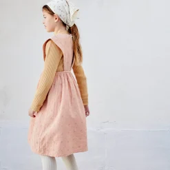 Karla Apron Dress in Pink Sand by Liilu - Last One In Stock - 6 Years