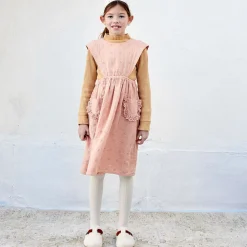 Karla Apron Dress in Pink Sand by Liilu - Last One In Stock - 6 Years