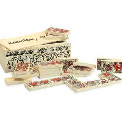 Keith Haring Natural Wood Dominoes by Vilac