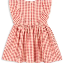 Kim Frill Dress in Flamingo Plume Check by Konges Slojd