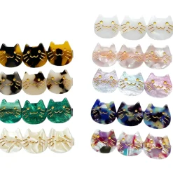 Kitty Trio Hair Clip (6cm) in Various Colours by Hello Sakura