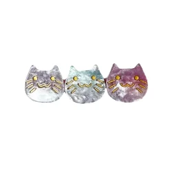 Kitty Trio Hair Clip (6cm) in Various Colours by Hello Sakura