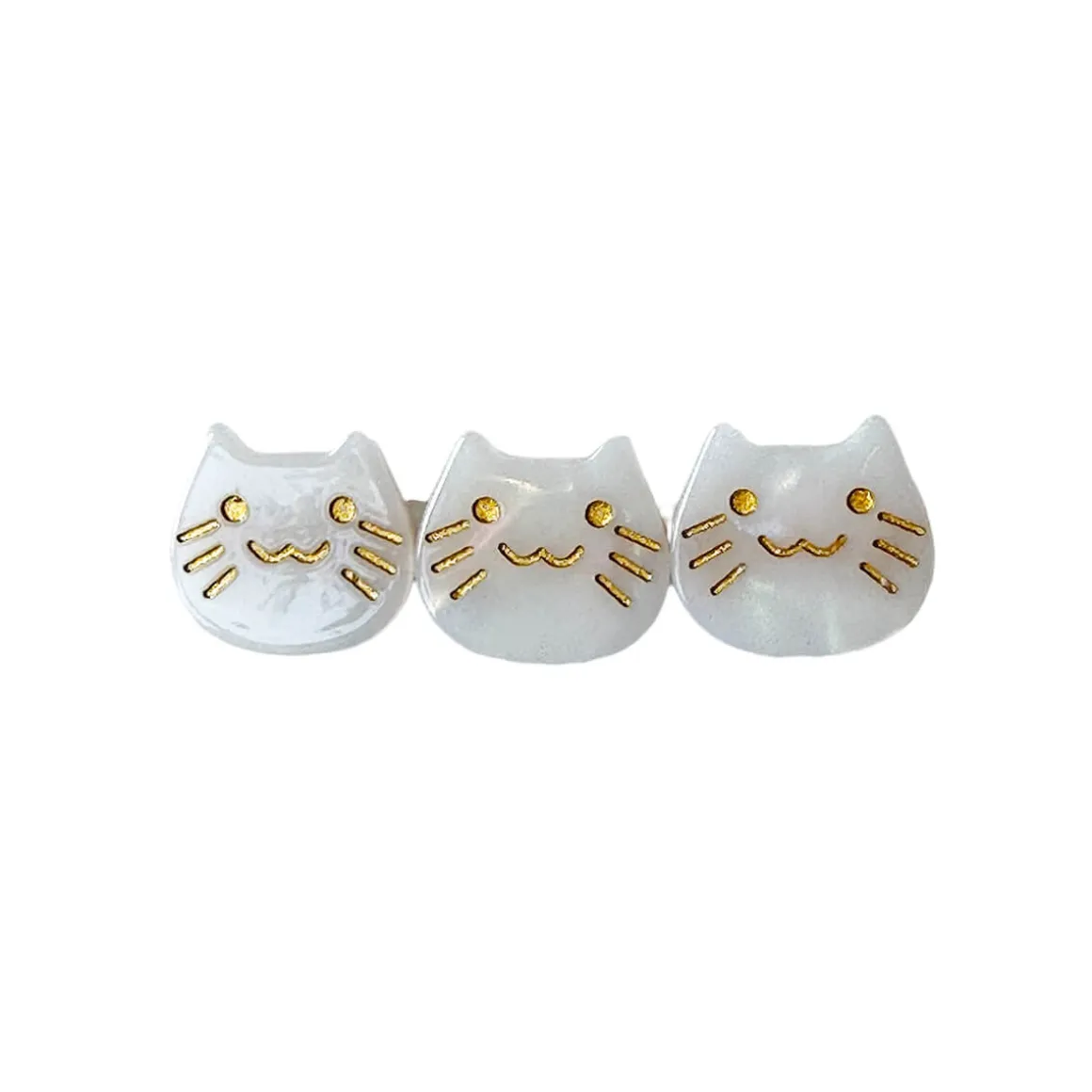Kitty Trio Hair Clip (6cm) in Various Colours by Hello Sakura