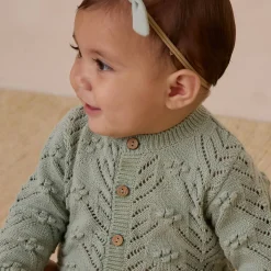 Knit Cardigan in Sage by Quincy Mae