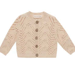 Knit Cardigan in Shell by Quincy Mae