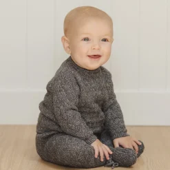 Knit Pant in Heathered Indigo by Quincy Mae