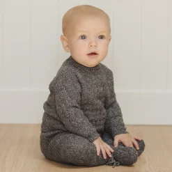 Knit Sweater in Heathered Indigo by Quincy Mae