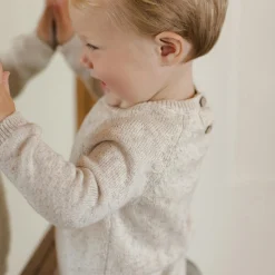 Knit Sweater in Speckled Natural by Quincy Mae