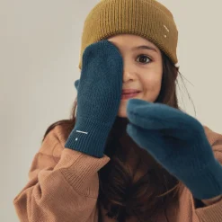 Knitted Mittens in Blue Grey by Gray Label