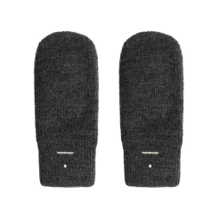 Knitted Mittens in Nearly Black Melange by Gray Label