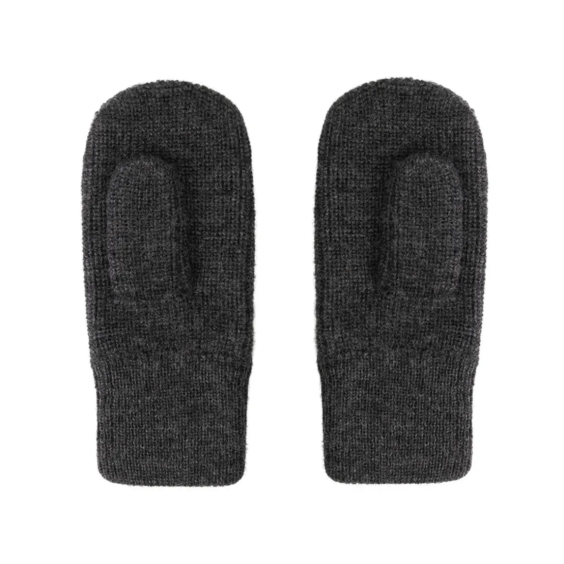 Knitted Mittens in Nearly Black Melange by Gray Label