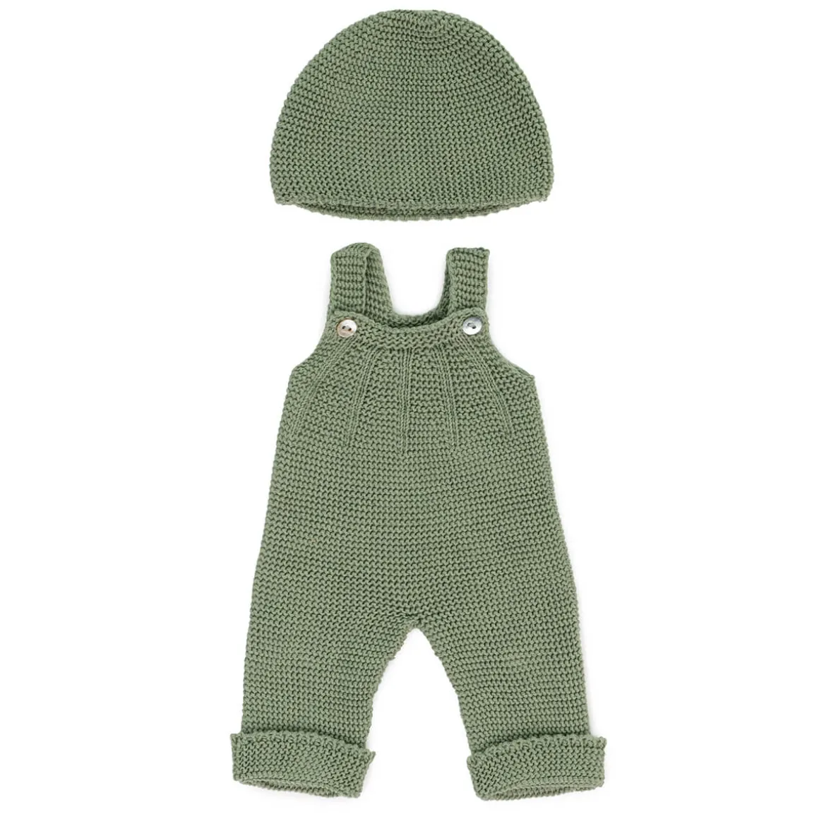 Knitted Overall & Bonnet Doll Outfit (38cm) by Miniland
