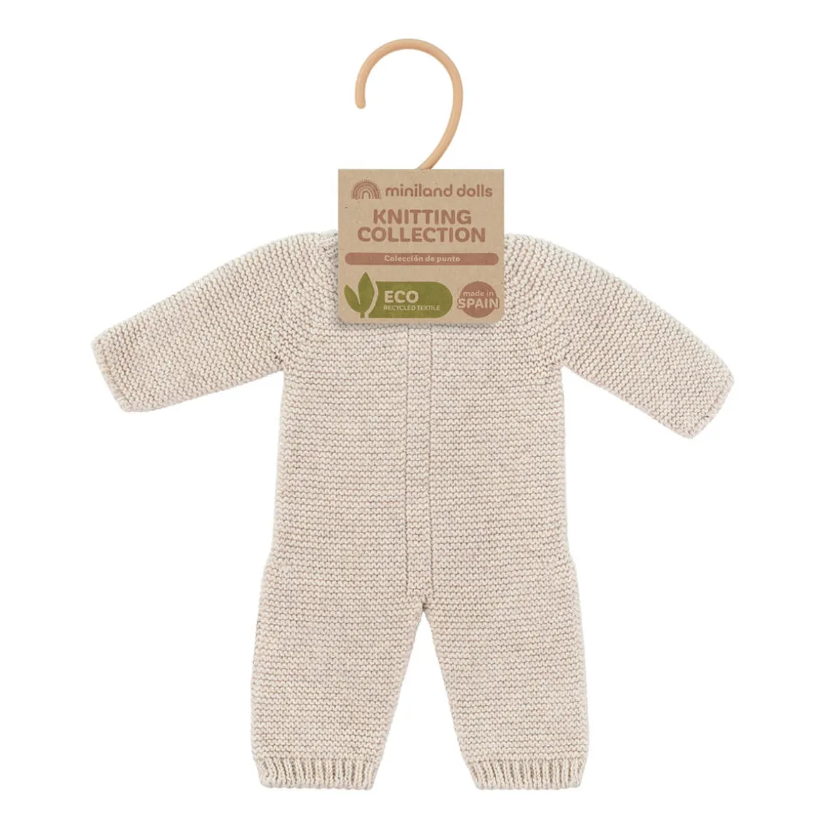 Knitted Pajama Doll Outfit (38cm) in Linen by Miniland