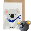Koala Japanese Paper Balloon Greetings Card by Petra Boase