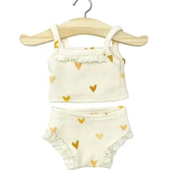 Lace Trim Girl's Underwear Set (34cm Doll) in Little Hearts by Minikane