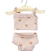 Lace Trim Girl's Underwear Set (34cm Doll) in Little Pink Hearts by Minikane
