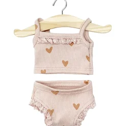 Lace Trim Girl's Underwear Set (34cm Doll) in Little Pink Hearts by Minikane