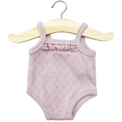 Lace Trim Pointelle Sleeveless Bodysuit (34cm Doll) in Old Rose by Minikane
