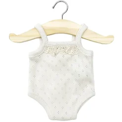 Lace Trim Pointelle Sleeveless Bodysuit (34cm Doll) in Linen by Minikane