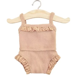 Lace Trim Ribbed Girl's Underwear Set (34cm Doll) in Petal by Minikane