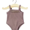 Lace Trim Ribbed Sleeveless Bodysuit (34cm Doll) in Dark Orchid by Minikane