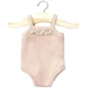 Lace Trim Ribbed Sleeveless Bodysuit (34cm Doll) in Petal by Minikane
